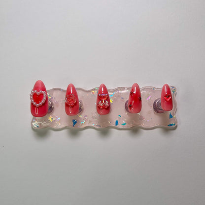 Cupid's Kiss set de uñas Press On de San Valentín